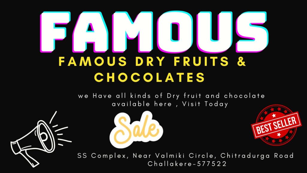 Banner for Famous Dry Fruits & Chocolates